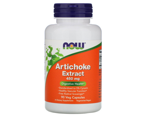 Now Foods Экстракт артишока 450 мг 90 вегетарианских капсул Now Foods Экстракт артишока 450 мг 90 вегетарианских капсул