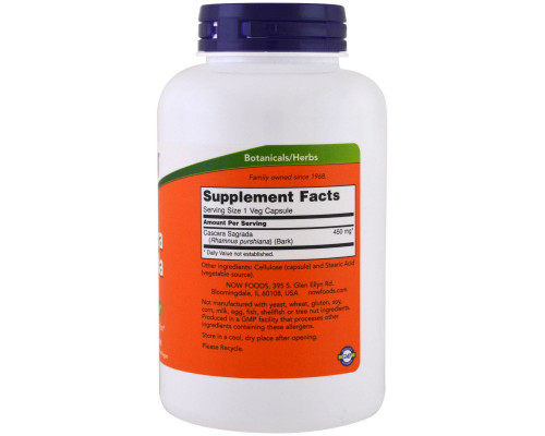 Now Foods Крушина 450 мг 250 капсул Now Foods Крушина 450 мг 250 капсул