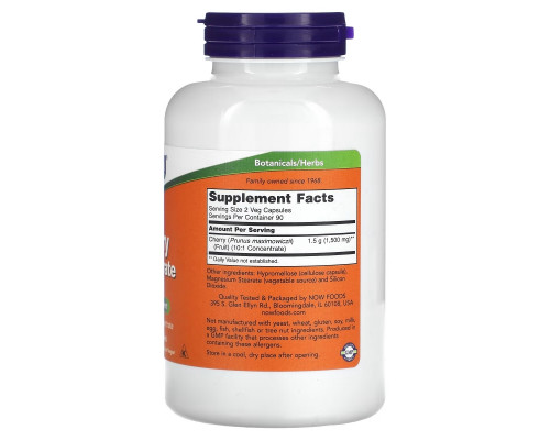 Now Foods Black Cherry Fruit 750 мг 180 вегетарианских капсул Now Foods Black Cherry Fruit 750 мг 180 вегетарианских капсул