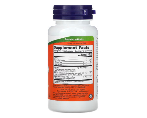 Now Foods Клюква стандартизированный экстракт 90 вегетарианских капсул Now Foods Клюква стандартизированный экстракт 90 вегетарианских капсул