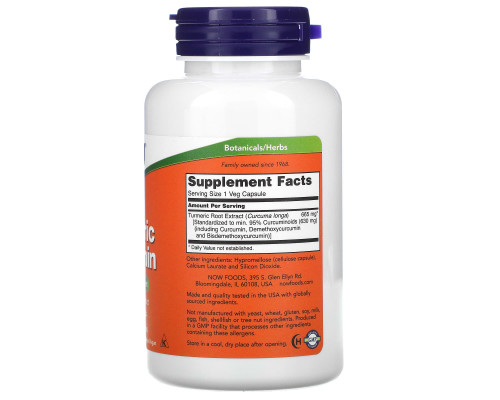 Now Foods, Куркумин, 60 растительных капсул Now Foods, Куркумин, 60 растительных капсул