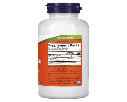 Now Foods, Эхинацея, 400 мг, 250 растительных капсул Now Foods, Эхинацея, 400 мг, 250 растительных капсул