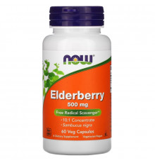 Now Foods Экстракт бузины 500 мг  60 вегетарианских капсул