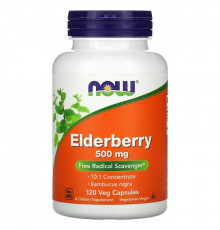 Now Foods, Elderberry, 500 mg, 120 Veg Capsules