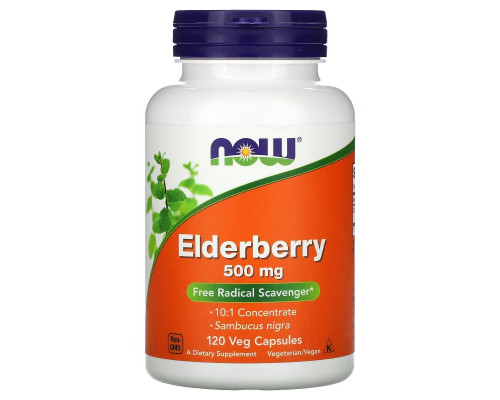 Now Foods, Elderberry, 500 mg, 120 Veg Capsules Now Foods, Elderberry, 500 mg, 120 Veg Capsules