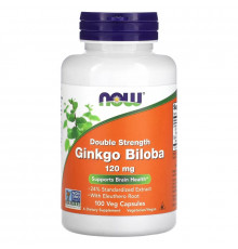 NOW Foods, Double Strength Ginkgo Biloba, 120 mg, 100 Veg Capsules