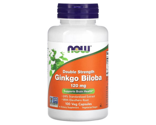 NOW Foods, Double Strength Ginkgo Biloba, 120 mg, 100 Veg Capsules NOW Foods, Double Strength Ginkgo Biloba, 120 mg, 100 Veg Capsules