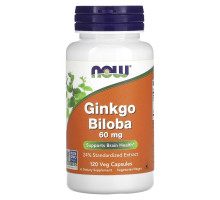 NOW Foods, Ginkgo Biloba, 60 mg, 120 Veg Capsules
