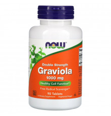 Now Foods, Гравиола, двойная сила, 1000 мг, 90 таблеток