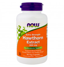 Now Foods, Экстракт Боярышника для Роста Силы, 600 мг, 90 Растительных капсул