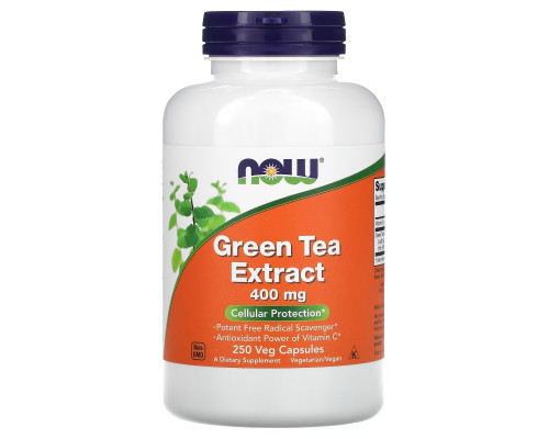 Now Foods, Экстракт зеленого чая, 400 мг, 250 растительных капсул