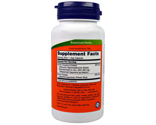 Now Foods Конский каштан 300 мг 90 капсул Now Foods Конский каштан 300 мг 90 капсул