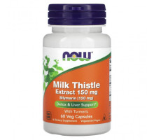 Для здоровья печени Milk Thistle Extract with Turmeric, 150 mg, 60 Veg Capsules