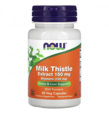 Для здоровья печени Milk Thistle Extract with Turmeric, 150 mg, 60 Veg Capsules