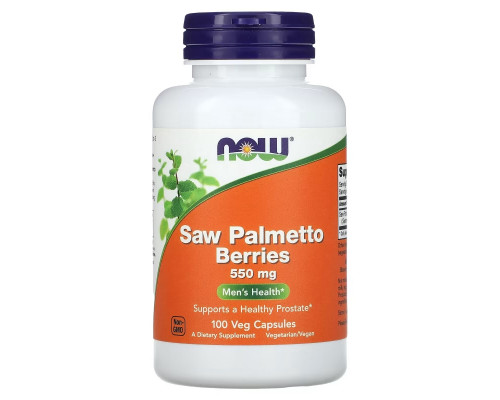 NOW Foods, Saw Palmetto Berries, Men's Health, 550 mg, 100 Veg Capsules