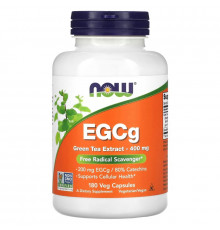 Now Foods, ЭГКГ, экстракт зеленого чая, 400 мг, 180 капсул