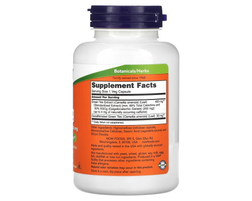 Now Foods, ЭГКГ, экстракт зеленого чая, 400 мг, 180 капсул Now Foods, ЭГКГ, экстракт зеленого чая, 400 мг, 180 капсул