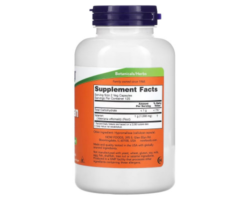 Now Foods Корень валерианы 500 мг 250 капсул Now Foods Корень валерианы 500 мг 250 капсул
