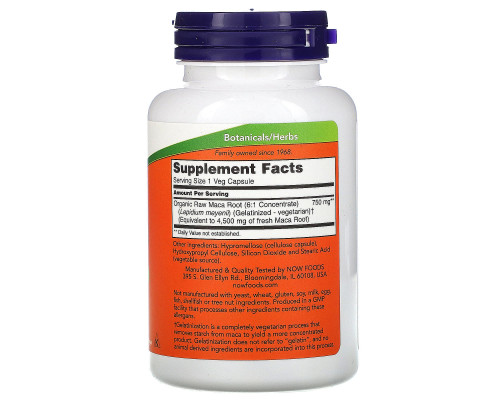 Now Foods Мака перуанская сырая 750 мг 90 капсул Now Foods Мака перуанская сырая 750 мг 90 капсул