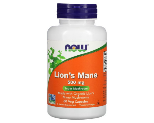 NOW Foods, Lion's Mane, 500 mg, 60 Veg Capsules NOW Foods, Lion's Mane, 500 mg, 60 Veg Capsules