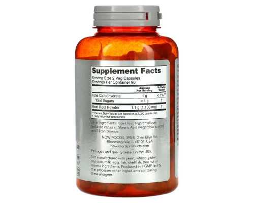 NOW Foods, Sports, Beet Root, 550 mg, 180 Veg Capsules NOW Foods, Sports, Beet Root, 550 mg, 180 Veg Capsules