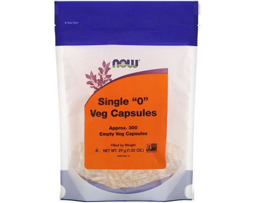 Now Foods Пустые растительные капсулы "0" 300 штук Now Foods Пустые растительные капсулы "0" 300 штук