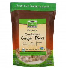 Now Foods Real Food Кристаллизованные имбирные кубики 16 унций (454 г)