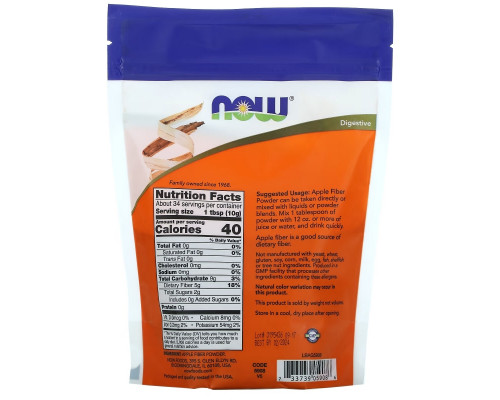 Now Foods  Яблочная клетчатка 12 унций (340 г)