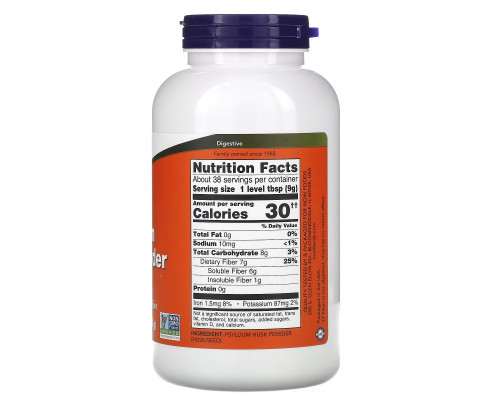 Now Foods Порошок из оболочек семян подорожника 12 унций (340 г) Now Foods Порошок из оболочек семян подорожника 12 унций (340 г)