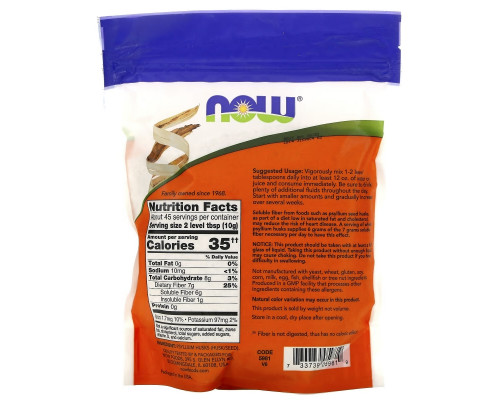 Now Foods Цельная оболочка семян подорожника 16 унций (454 г) Now Foods Цельная оболочка семян подорожника 16 унций (454 г)
