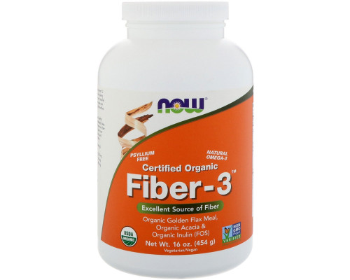 Now Foods 100% сертифицированная органика Клетчатка Fiber-3 16 унций (454 г) Now Foods 100% сертифицированная органика Клетчатка Fiber-3 16 унций (454 г)