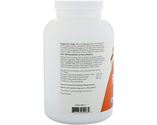 Now Foods 100% сертифицированная органика Клетчатка Fiber-3 16 унций (454 г) Now Foods 100% сертифицированная органика Клетчатка Fiber-3 16 унций (454 г)