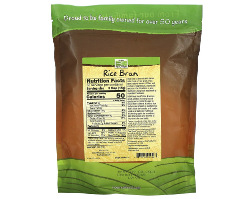 Now Foods Real Food рисовые отруби 20 унций (567 г) Now Foods Real Food рисовые отруби 20 унций (567 г)