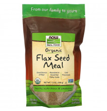 Now Foods Real Food Сертифицированное органическое льняное питание  12 унций (340 г)