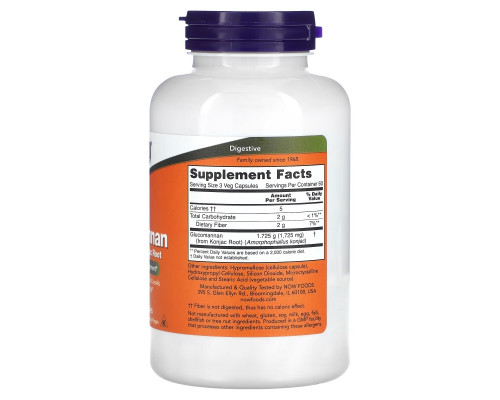 Now Foods Глюкоманнан 575 мг 180 капсул Now Foods Глюкоманнан 575 мг 180 капсул