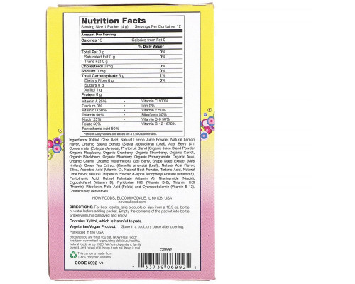 Now Foods Real Food Слендер Стикс Асаи лимонад 12 пакетиков 4 г каждый Now Foods Real Food Слендер Стикс Асаи лимонад 12 пакетиков 4 г каждый