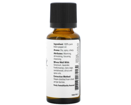 Now Foods, Essential Oils, Black Pepper Oil , 1 fl oz (30 ml) Now Foods, Essential Oils, Black Pepper Oil , 1 fl oz (30 ml)