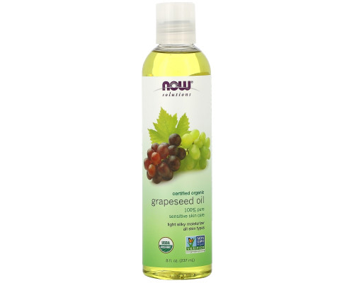 Now Foods, Solutions, Органическое масло из виноградных семечек, 8 унц. (237 мл) Now Foods, Solutions, Органическое масло из виноградных семечек, 8 унц. (237 мл)