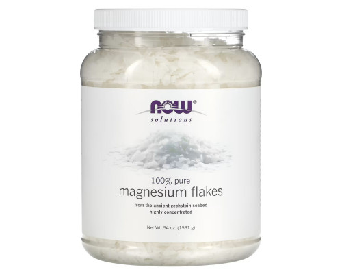 Now Foods, Solutions, Magnesium Flakes, 100% Pure, 54 oz (1531 g) Now Foods, Solutions, Magnesium Flakes, 100% Pure, 54 oz (1531 g)