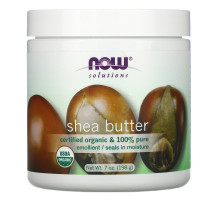Now Foods Solutions Сертифицированное натуральное масло ши, для питания и увлажнения кожи, 7 жидких унций (207 мл)