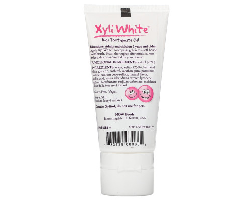 Now Foods Solutions Xyli-White Детская зубная паста гель со вкусом жевательной резинки 3 унции (85 г) Now Foods Solutions Xyli-White Детская зубная паста гель со вкусом жевательной резинки 3 унции (85 г)