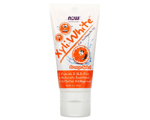 Now Foods Xyli White детская зубная паста-гель апельсиновый всплеск 3 унции (85 г) Now Foods Xyli White детская зубная паста-гель апельсиновый всплеск 3 унции (85 г)