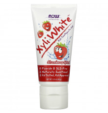 Now Foods Детский гель для зубов XyliWhite без фтора клубничный вкус 3.0 унций (85 г)