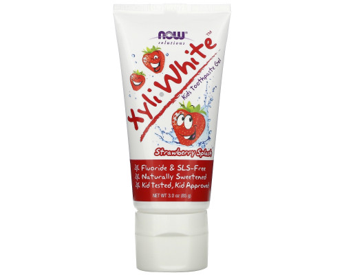 Now Foods Детский гель для зубов XyliWhite без фтора клубничный вкус 3.0 унций (85 г) Now Foods Детский гель для зубов XyliWhite без фтора клубничный вкус 3.0 унций (85 г)
