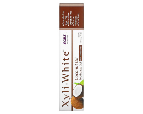 Now Foods, Solutions, XyliWhite, Зубная паста - гель, кокосовое масло, Со вкусом мяты, 6,4 унции (181 г) Now Foods, Solutions, XyliWhite, Зубная паста - гель, кокосовое масло, Со вкусом мяты, 6,4 унции (181 г)