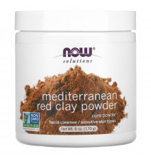 Now Foods, Solutions Марокканская Красная глина в порошке, для очищения и улучшения тонуса кожи лица, в порошке 6 унций (170 г)