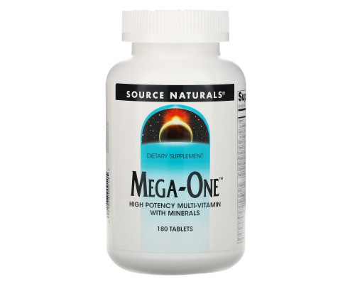 Source Naturals, Mega-One, Высокоэффективные мультивитамины и минералы, 180 таблеток Source Naturals, Mega-One, Высокоэффективные мультивитамины и минералы, 180 таблеток