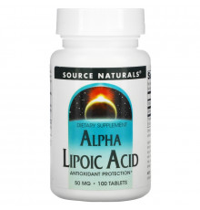 Source Naturals, Альфа-Липоевая Кислота 100 таблеток