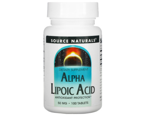 Source Naturals, Альфа-Липоевая Кислота 100 таблеток Source Naturals, Альфа-Липоевая Кислота 100 таблеток