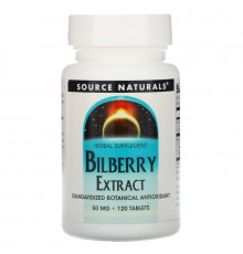 Source Naturals, Экстракт черники, 50 мг, 120 таблеток